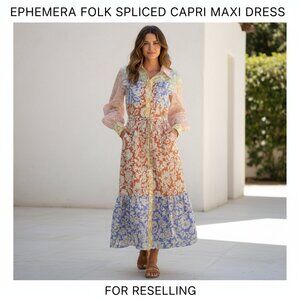 Epehmera Folk Spliced Capri Maxi Dress NWT Size 6